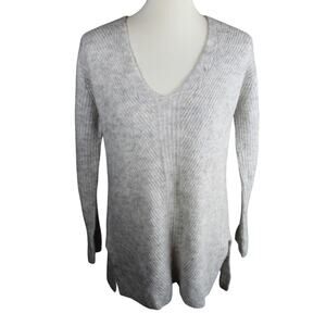 J Crew Point Sur Sweater Womens XS Gray Wool Alpaca Preppy Minimalist Office